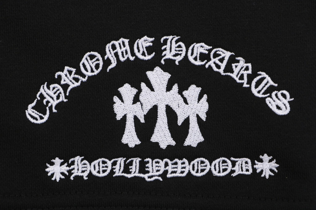 Chrome Hearts Sanskrit Cross Embroidered Shorts