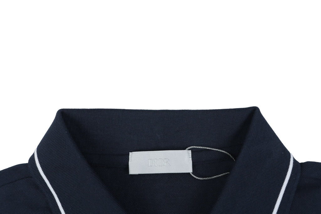 Dior Bee Embroidered Polo Shirt – Navy