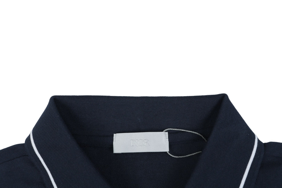 Dior Bee Embroidered Polo Shirt – Navy