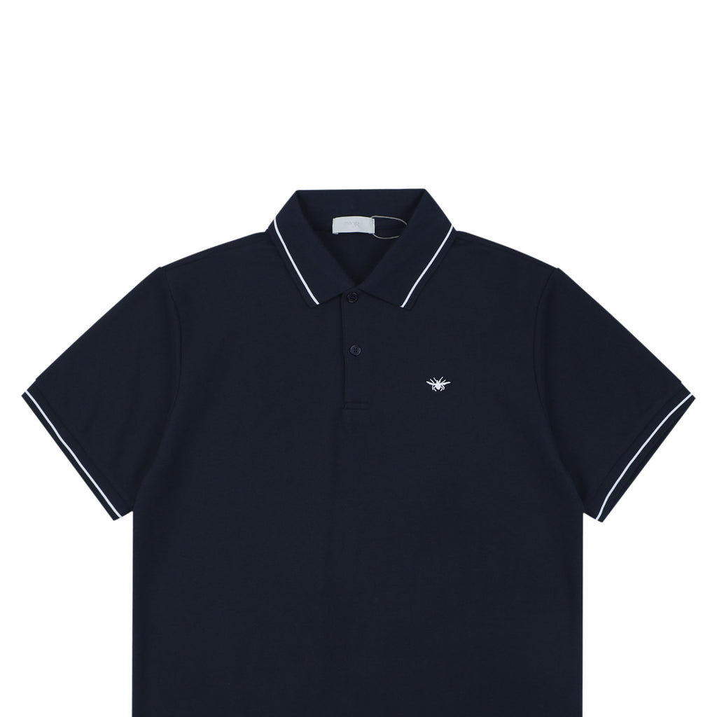 Dior Bee Embroidered Polo Shirt – Navy
