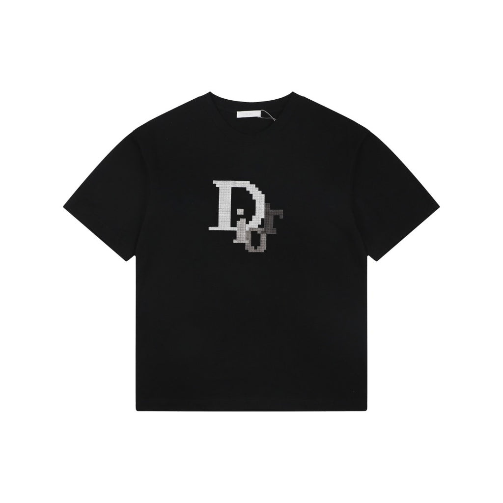 Dior Mosaic CD Logo Embroidered Tee – Black
