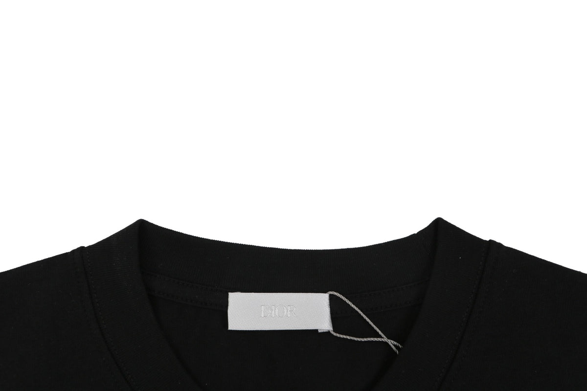 Dior Mosaic CD Logo Embroidered Tee – Black