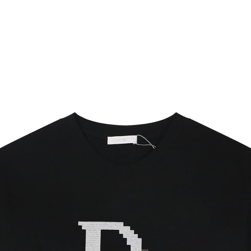 Dior Mosaic CD Logo Embroidered Tee – Black