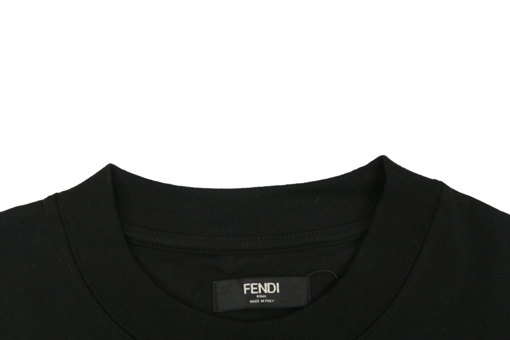 Fendi Ice Cream Stripe Embroidered Tee – Black