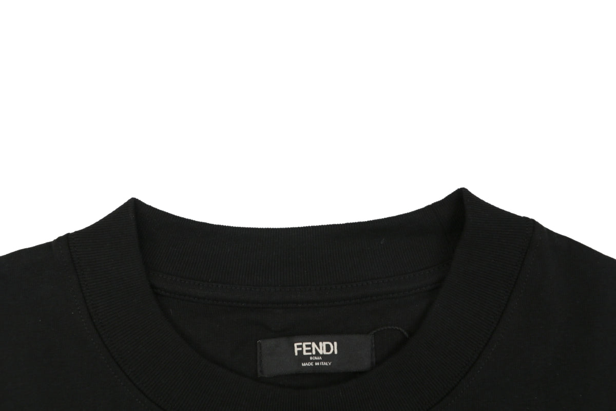 Fendi Ice Cream Stripe Embroidered Tee – Black