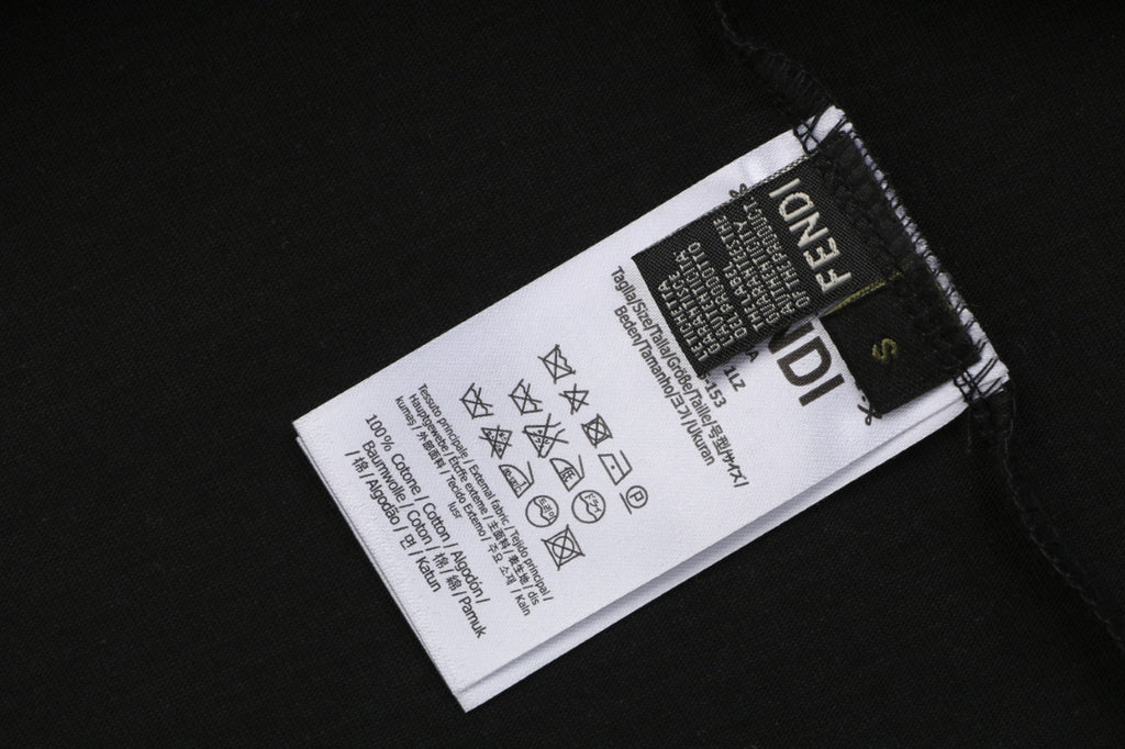 Fendi Ice Cream Stripe Embroidered Tee – Black