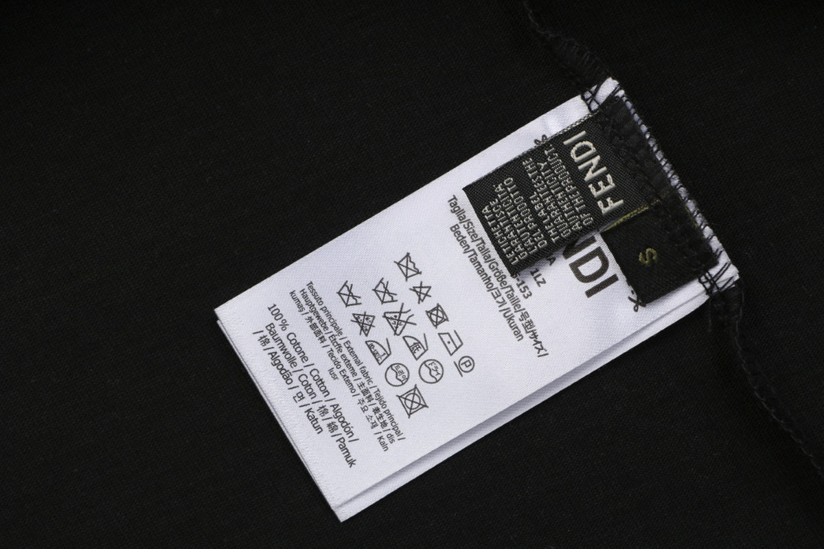 Fendi Ice Cream Stripe Embroidered Tee – Black