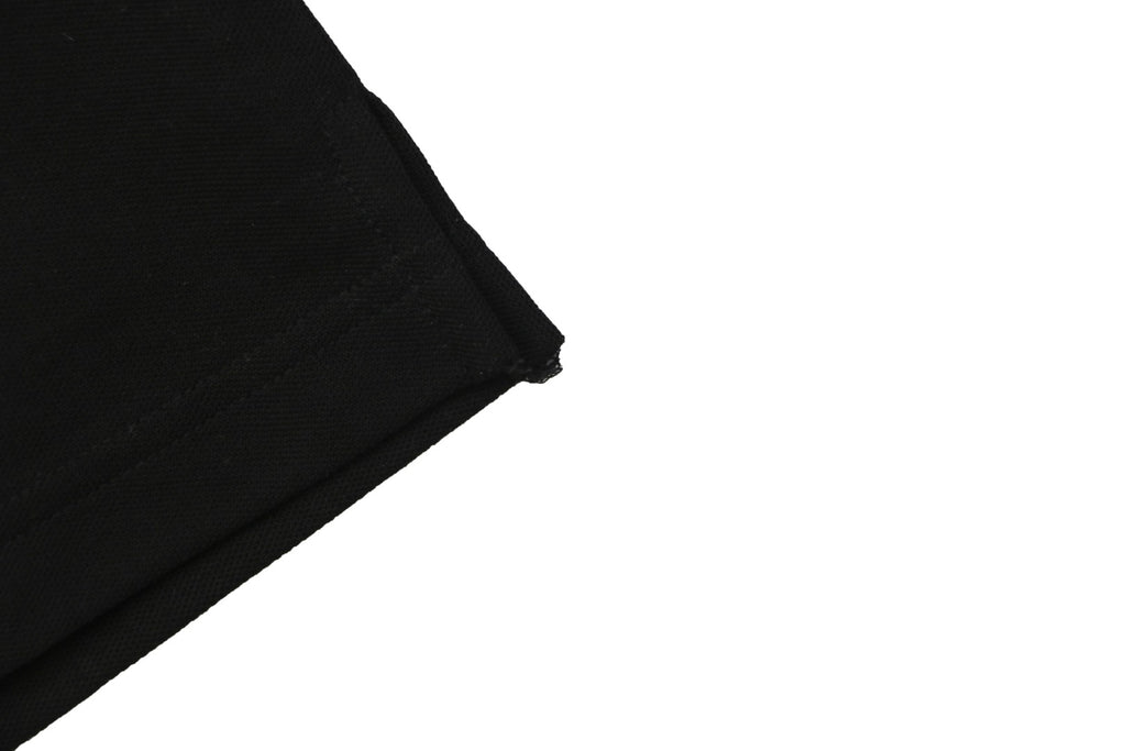 Prada Stripe Triangle Logo Polo Shirt – Black