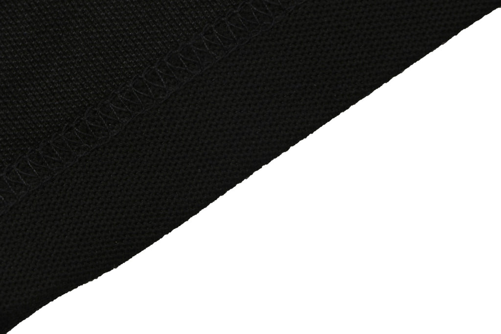 Prada Stripe Triangle Logo Polo Shirt – Black