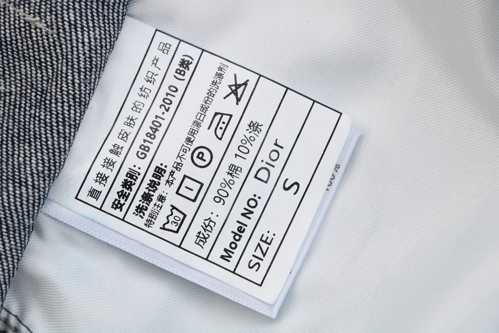 Dior Blurred Oblique All-Over Print Denim Shorts