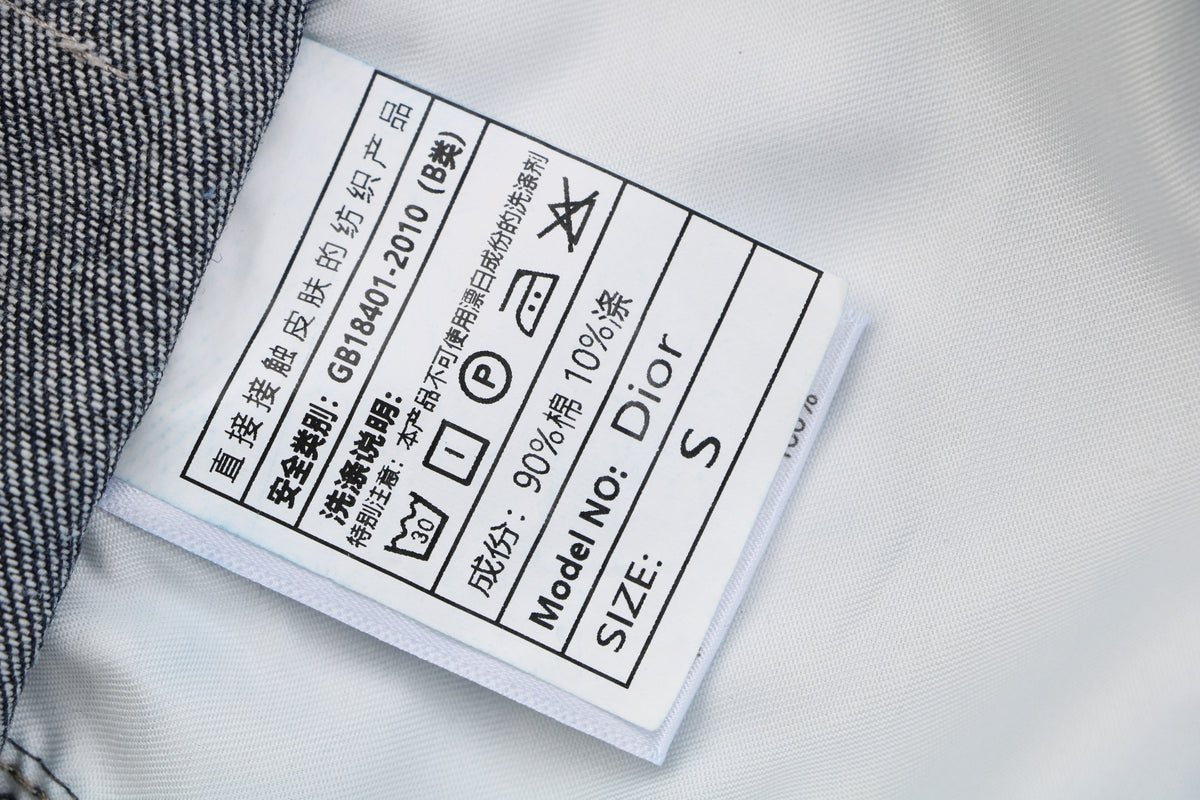 Dior Blurred Oblique All-Over Print Denim Shorts