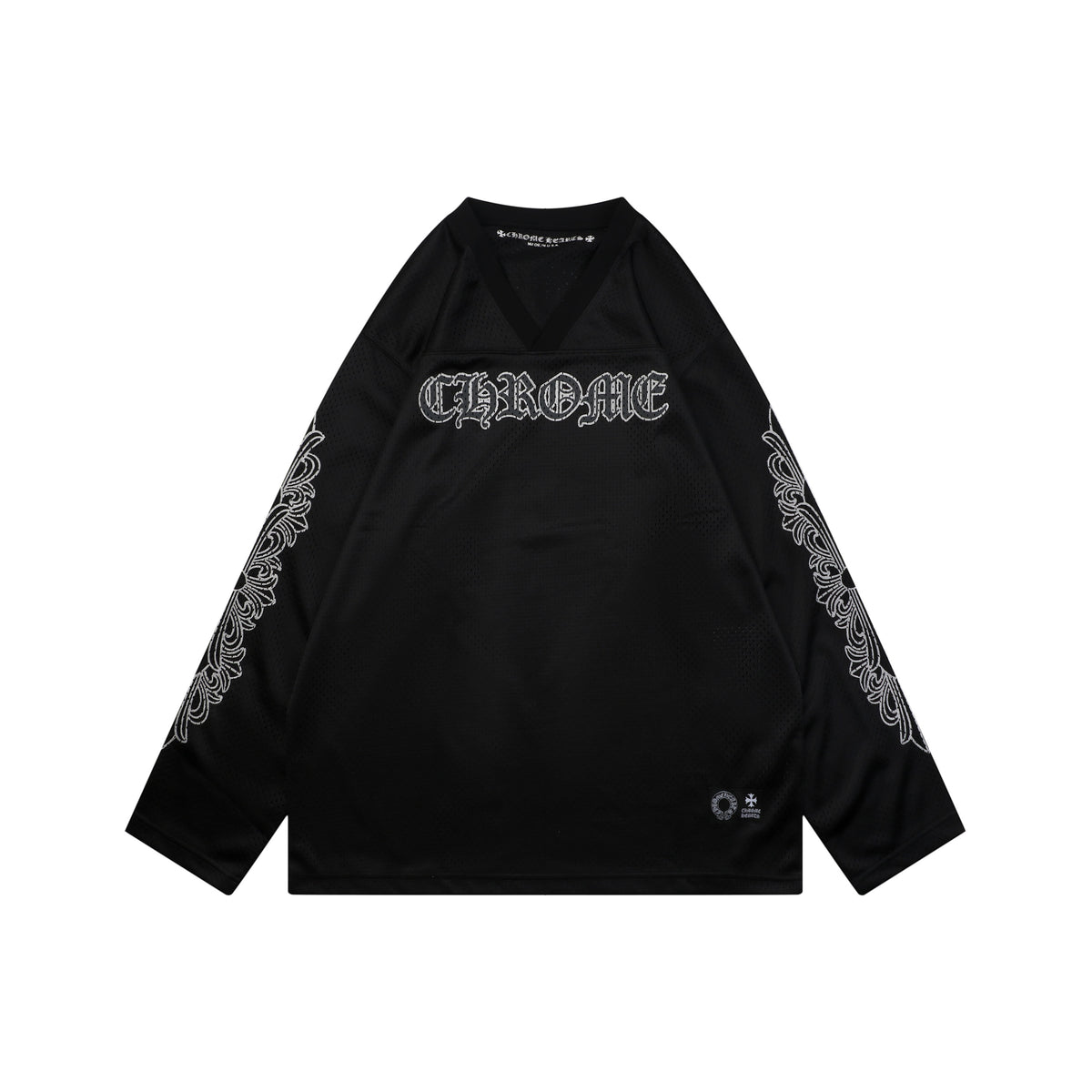 Chrome Hearts Glitter Sanskrit Hockey Long-Sleeve Tee – Black