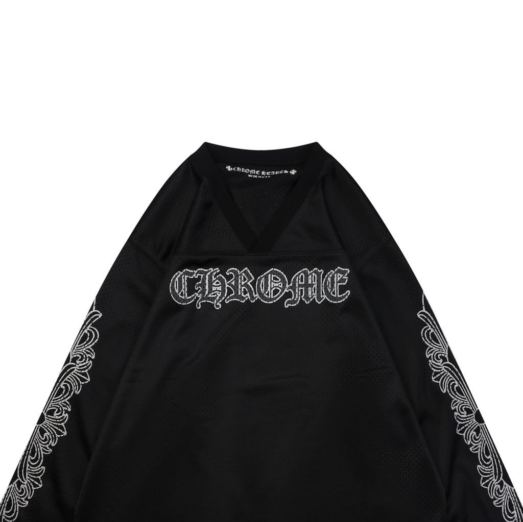 Chrome Hearts Glitter Sanskrit Hockey Long-Sleeve Tee – Black