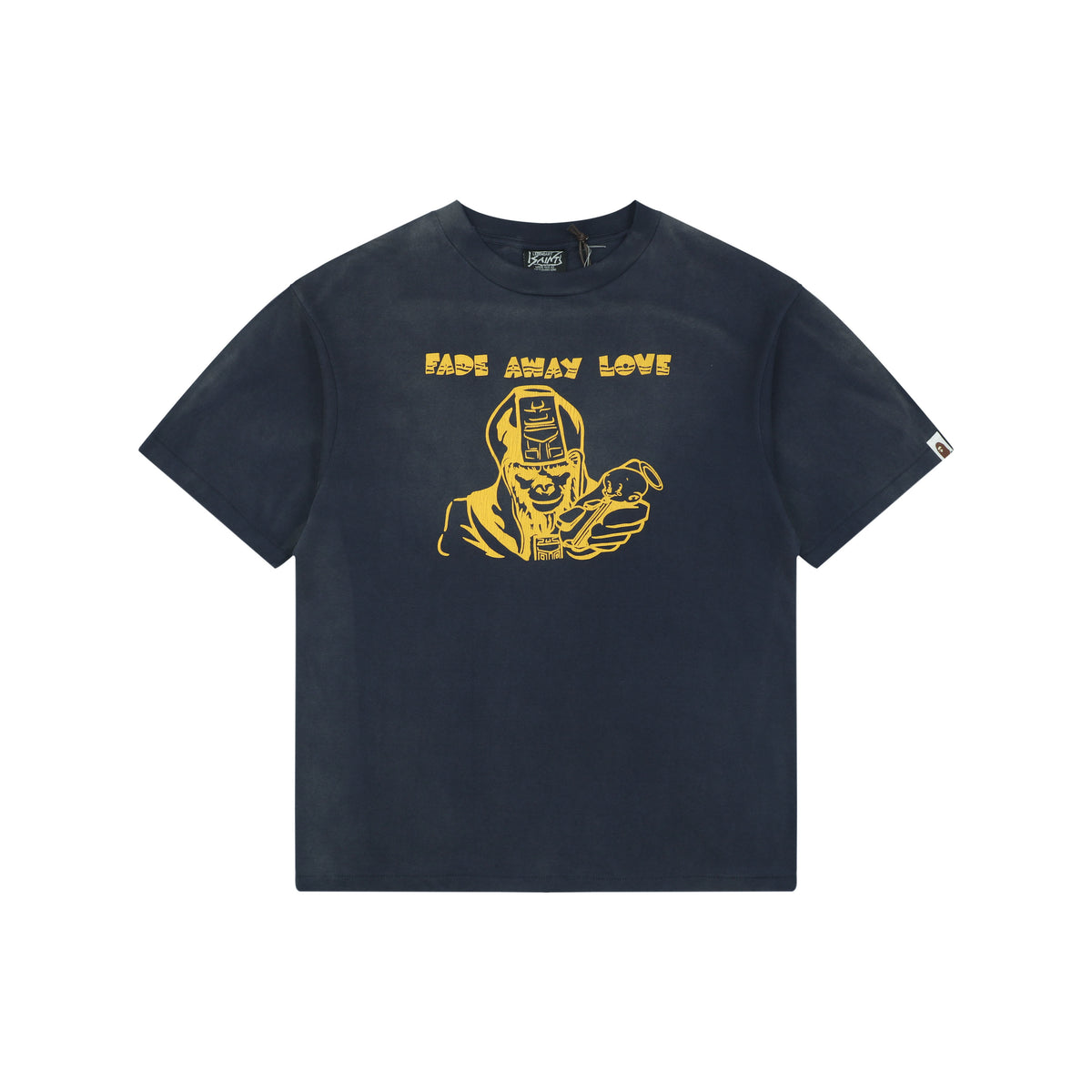 Saint Michael Ape Devil “Fade Away Love” Print Tee – Washed Navy