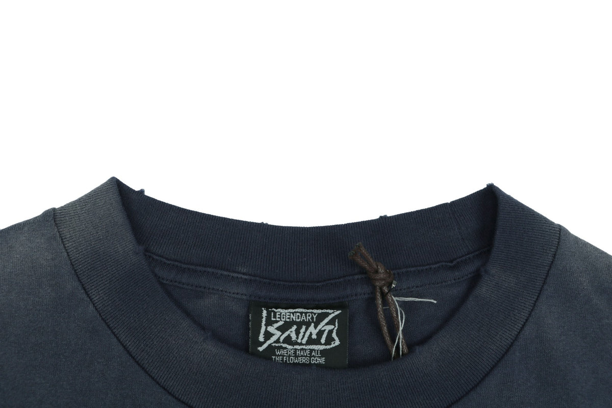 Saint Michael Ape Devil “Fade Away Love” Print Tee – Washed Navy