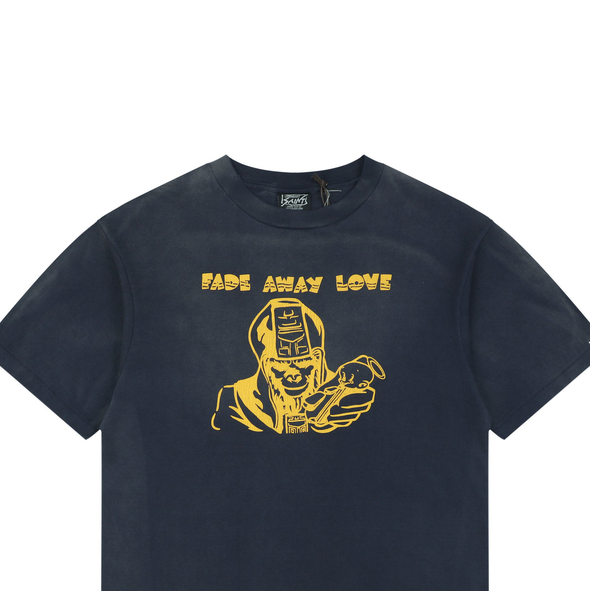 Saint Michael Ape Devil “Fade Away Love” Print Tee – Washed Navy