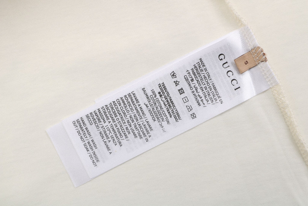 Gucci 1921 Ribbon Double G Print Tee – Cream
