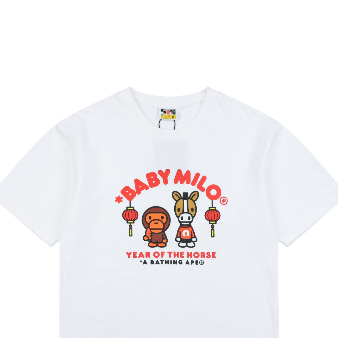 BAPE Baby Milo Year of the Horse Print Tee – White