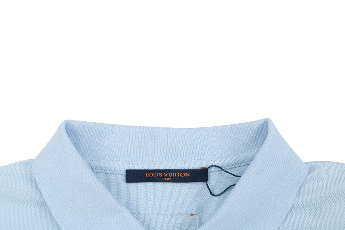 Louis Vuitton Brown Stripe Color-Block Polo Shirt – Sky Blue