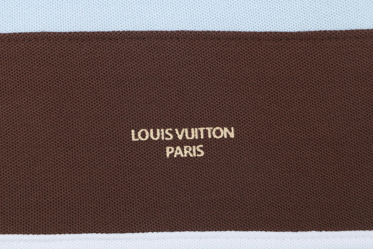 Louis Vuitton Brown Stripe Color-Block Polo Shirt – Sky Blue