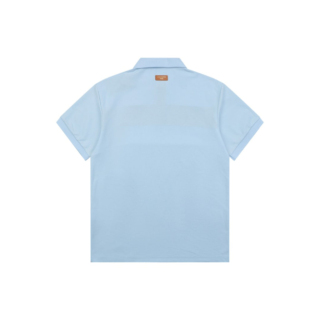 Louis Vuitton Brown Stripe Color-Block Polo Shirt – Sky Blue