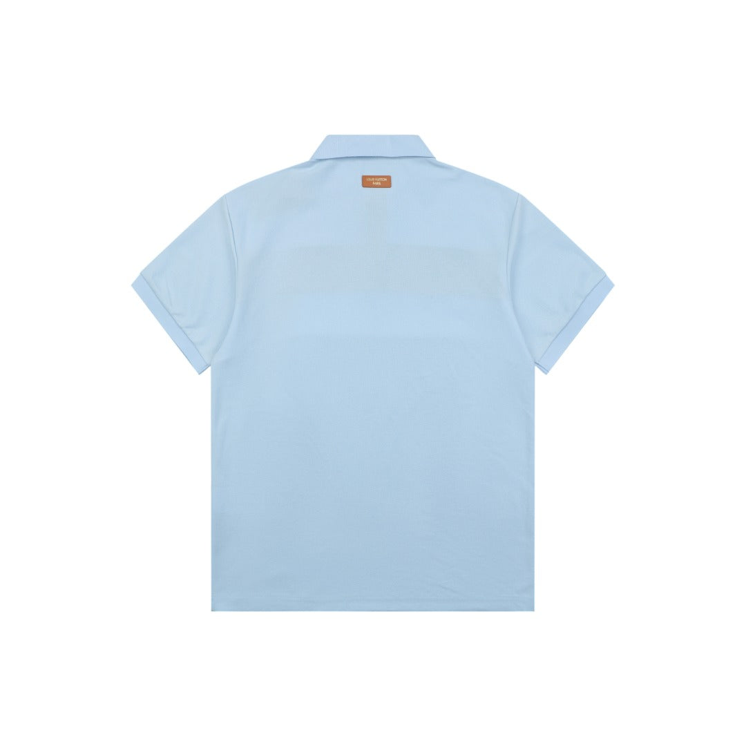 Louis Vuitton Brown Stripe Color-Block Polo Shirt – Sky Blue