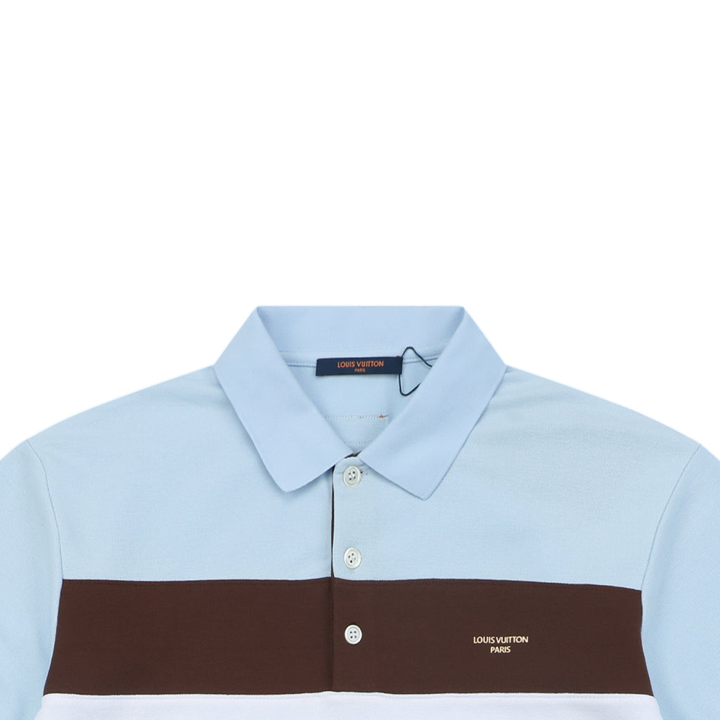 Louis Vuitton Brown Stripe Color-Block Polo Shirt – Sky Blue