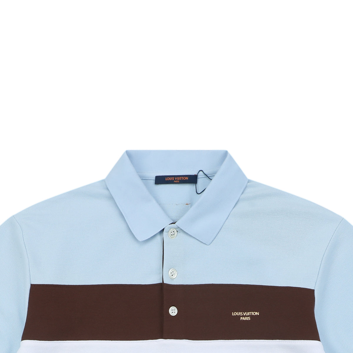 Louis Vuitton Brown Stripe Color-Block Polo Shirt – Sky Blue