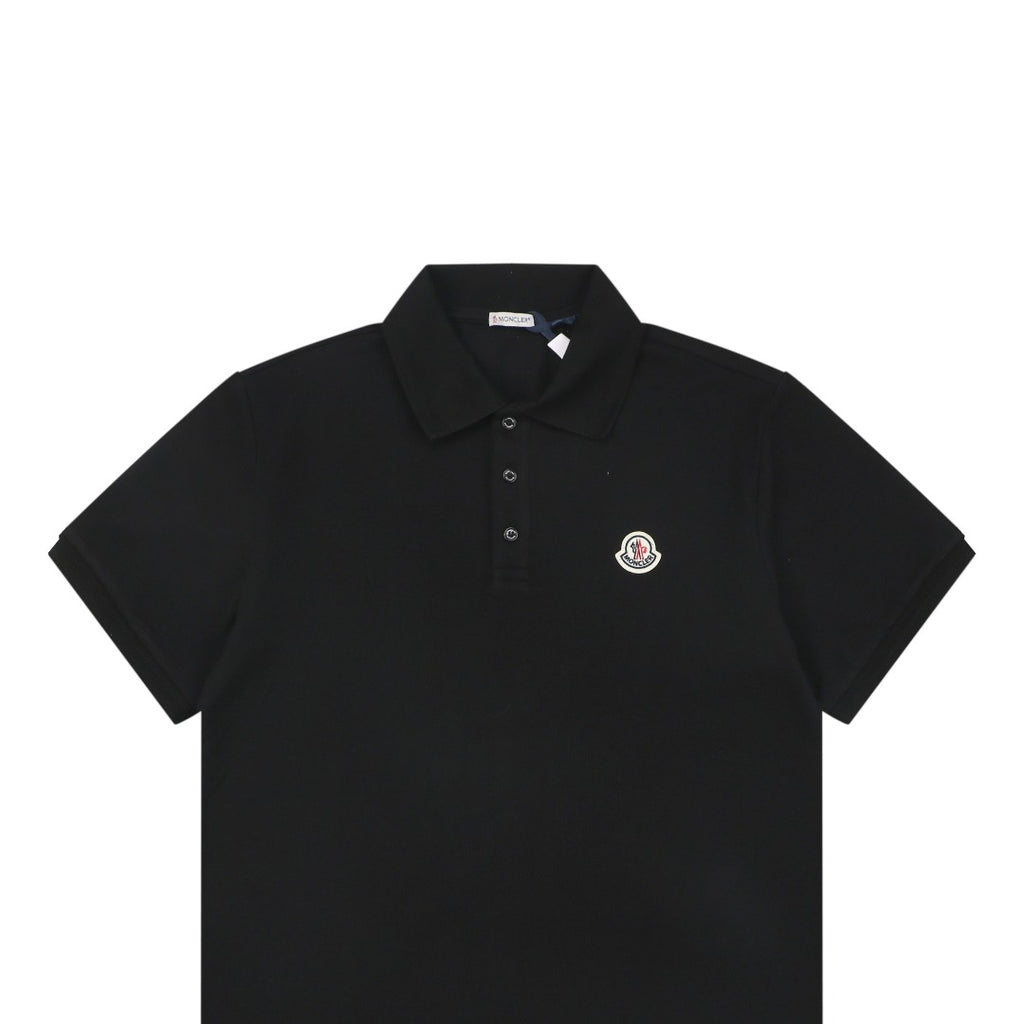 Moncler Logo Badge Polo Shirt – Black