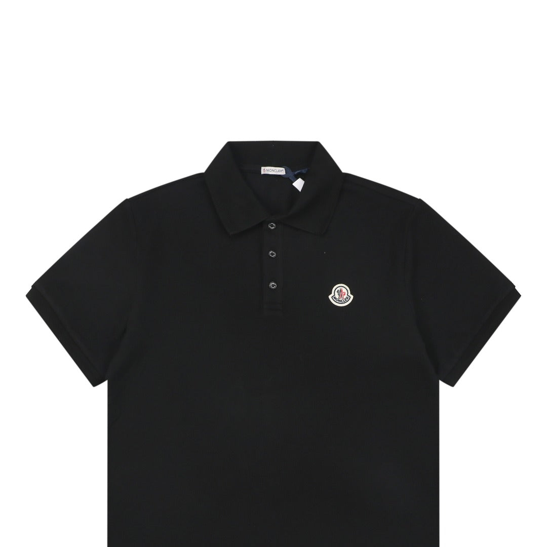 Moncler Logo Badge Polo Shirt – Black