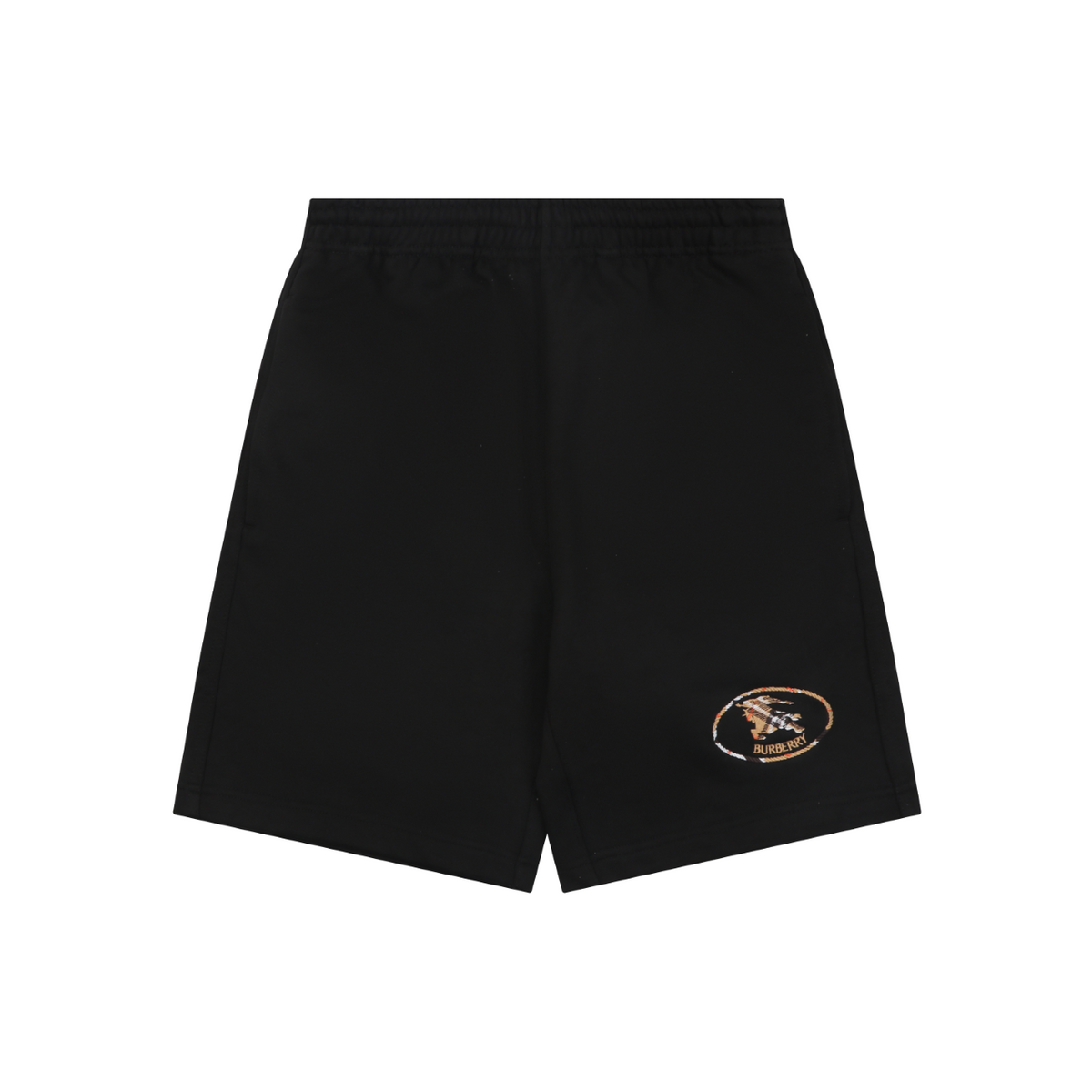Burberry Circle Plaid Equestrian Knight Embroidered Shorts