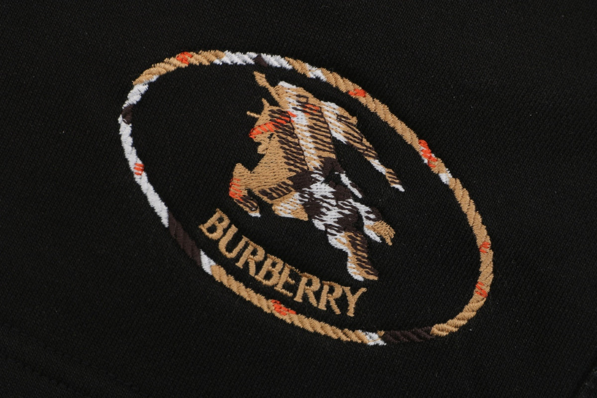 Burberry Circle Plaid Equestrian Knight Embroidered Shorts