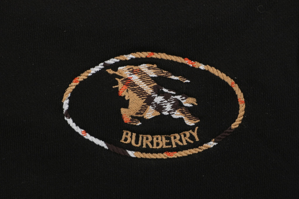Burberry Circle Plaid Equestrian Knight Embroidered Shorts
