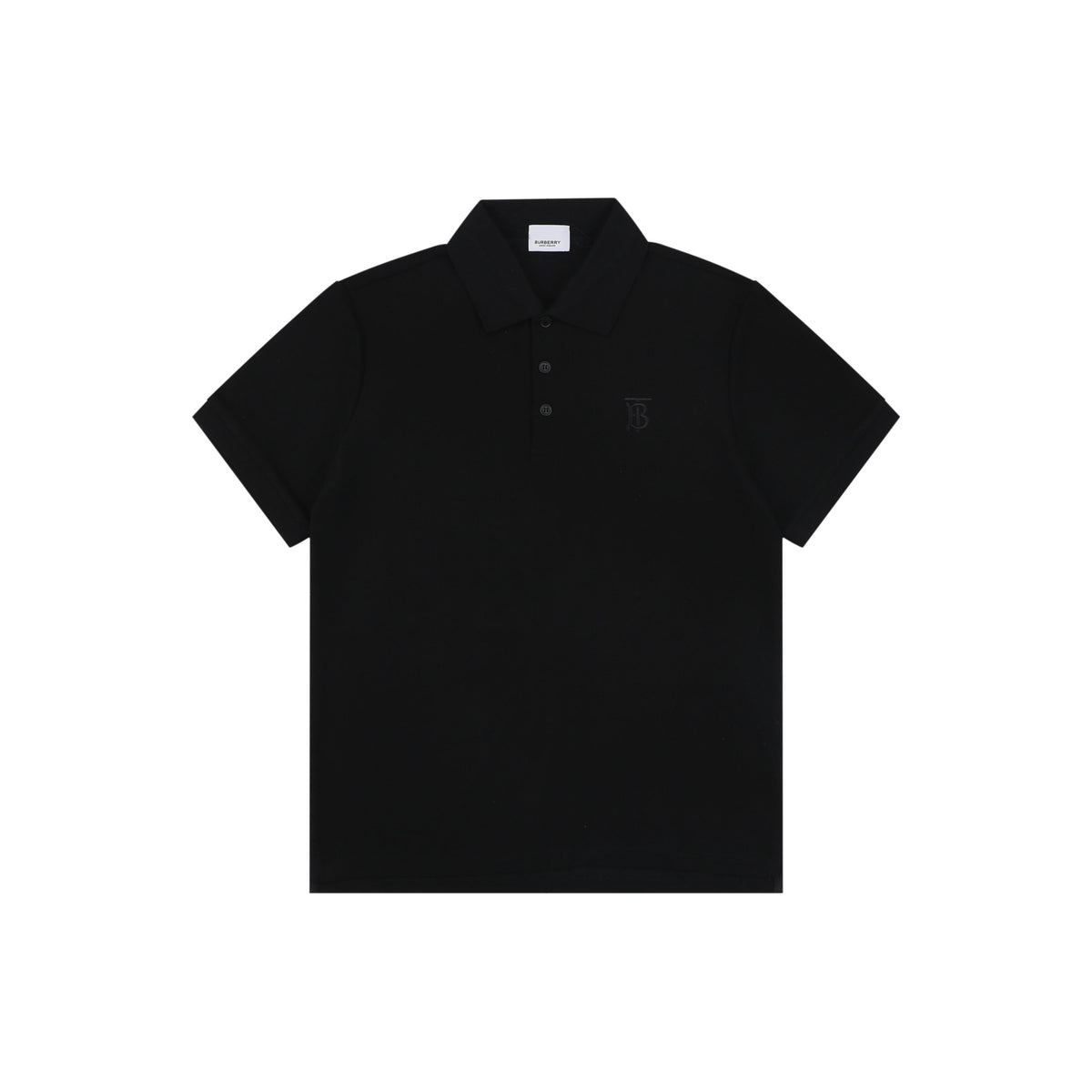 Burberry Mini BT Monogram Embroidered Polo Shirt – Black