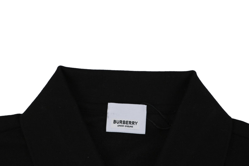 Burberry Mini BT Monogram Embroidered Polo Shirt – Black