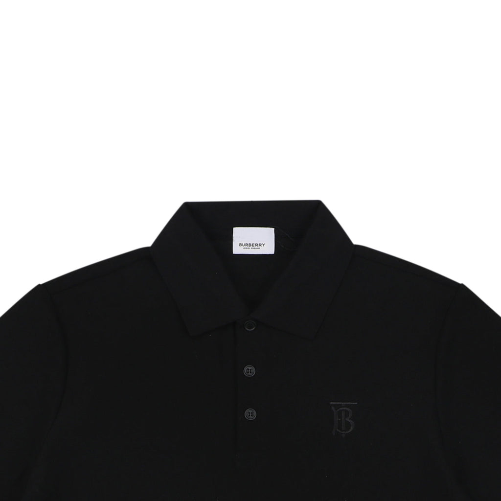 Burberry Mini BT Monogram Embroidered Polo Shirt – Black