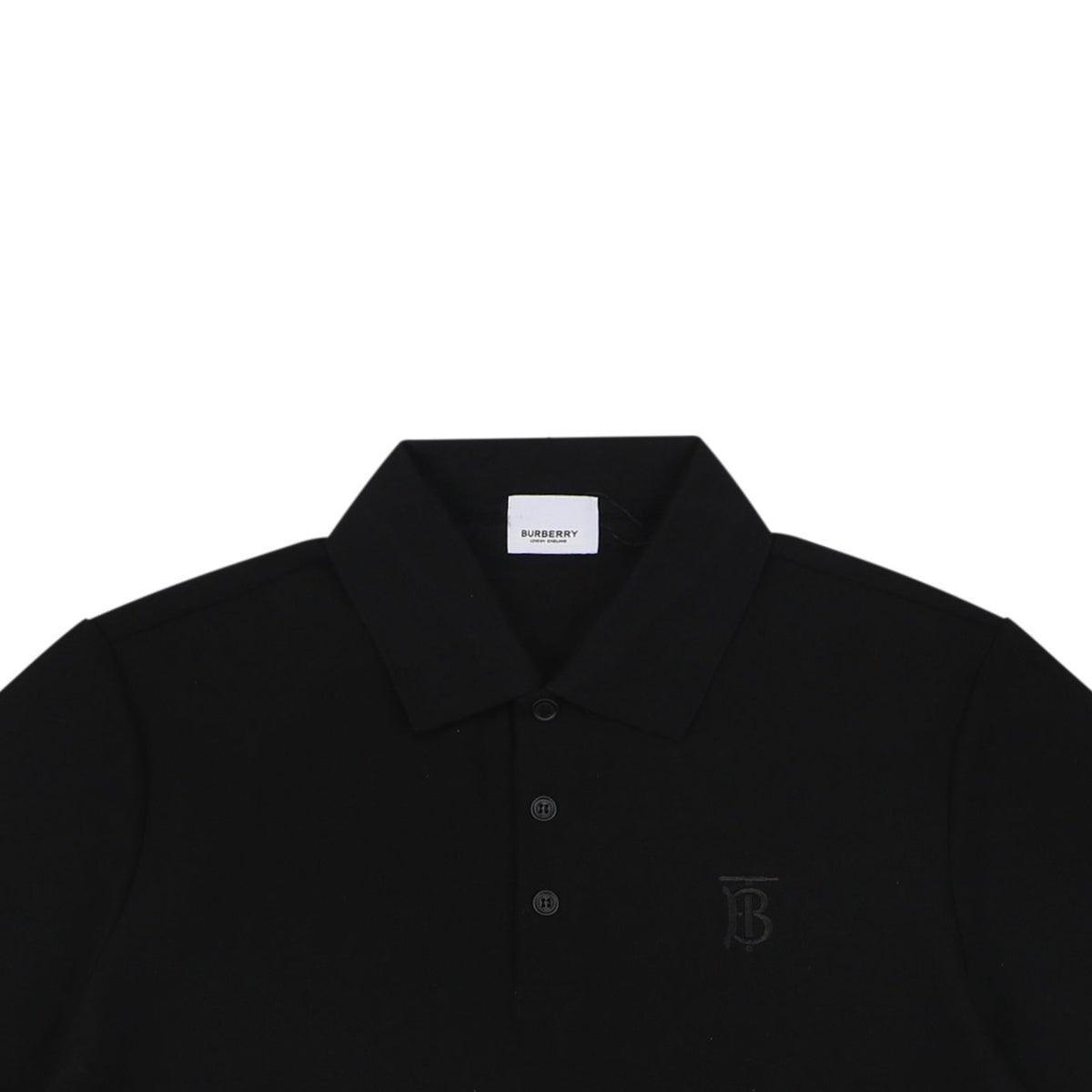 Burberry Mini BT Monogram Embroidered Polo Shirt – Black