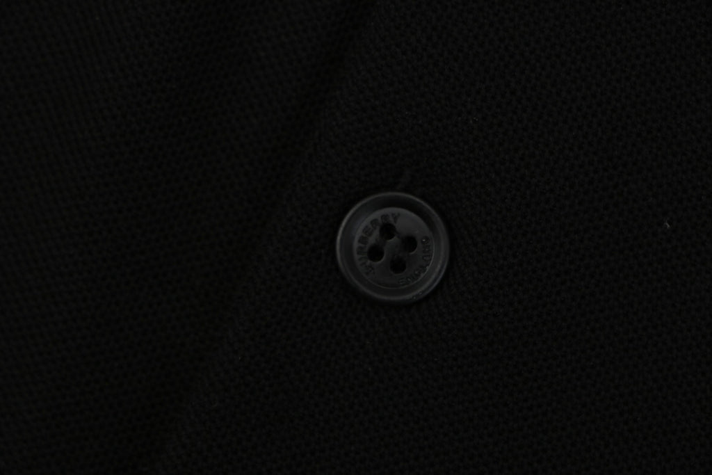 Burberry Mini BT Monogram Embroidered Polo Shirt – Black