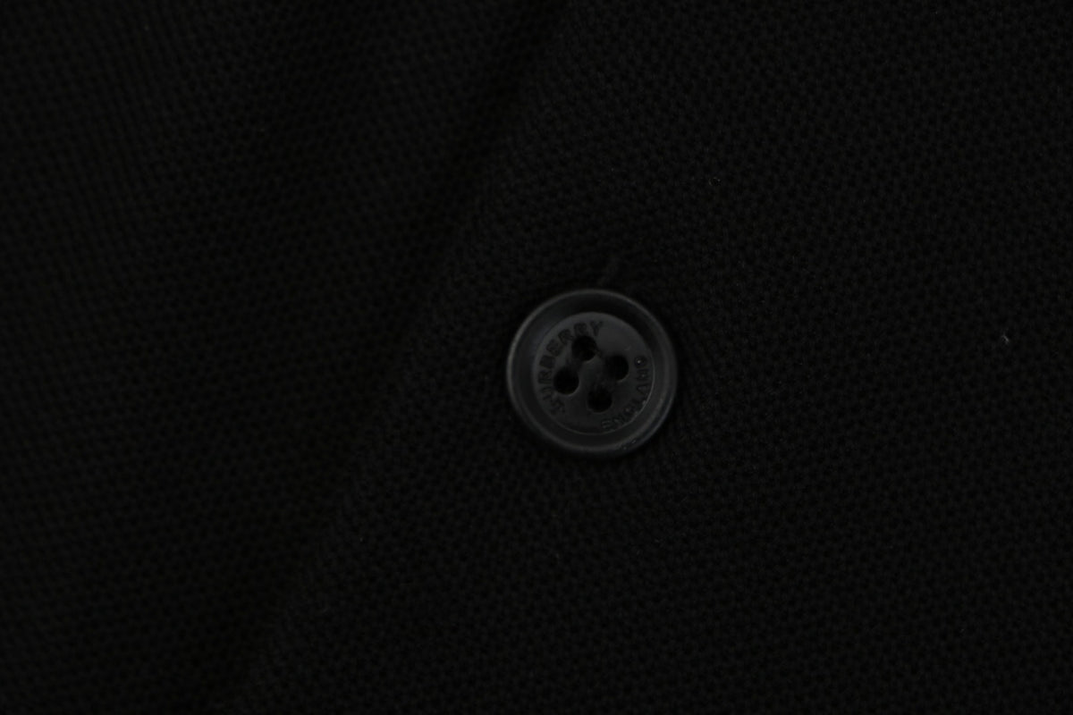 Burberry Mini BT Monogram Embroidered Polo Shirt – Black