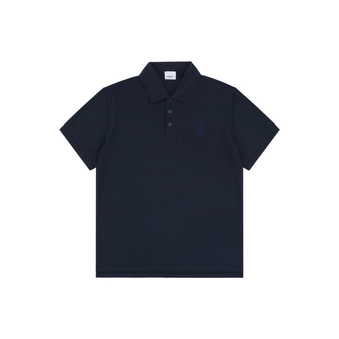 Burberry Mini BT Monogram Embroidered Polo Shirt – Navy