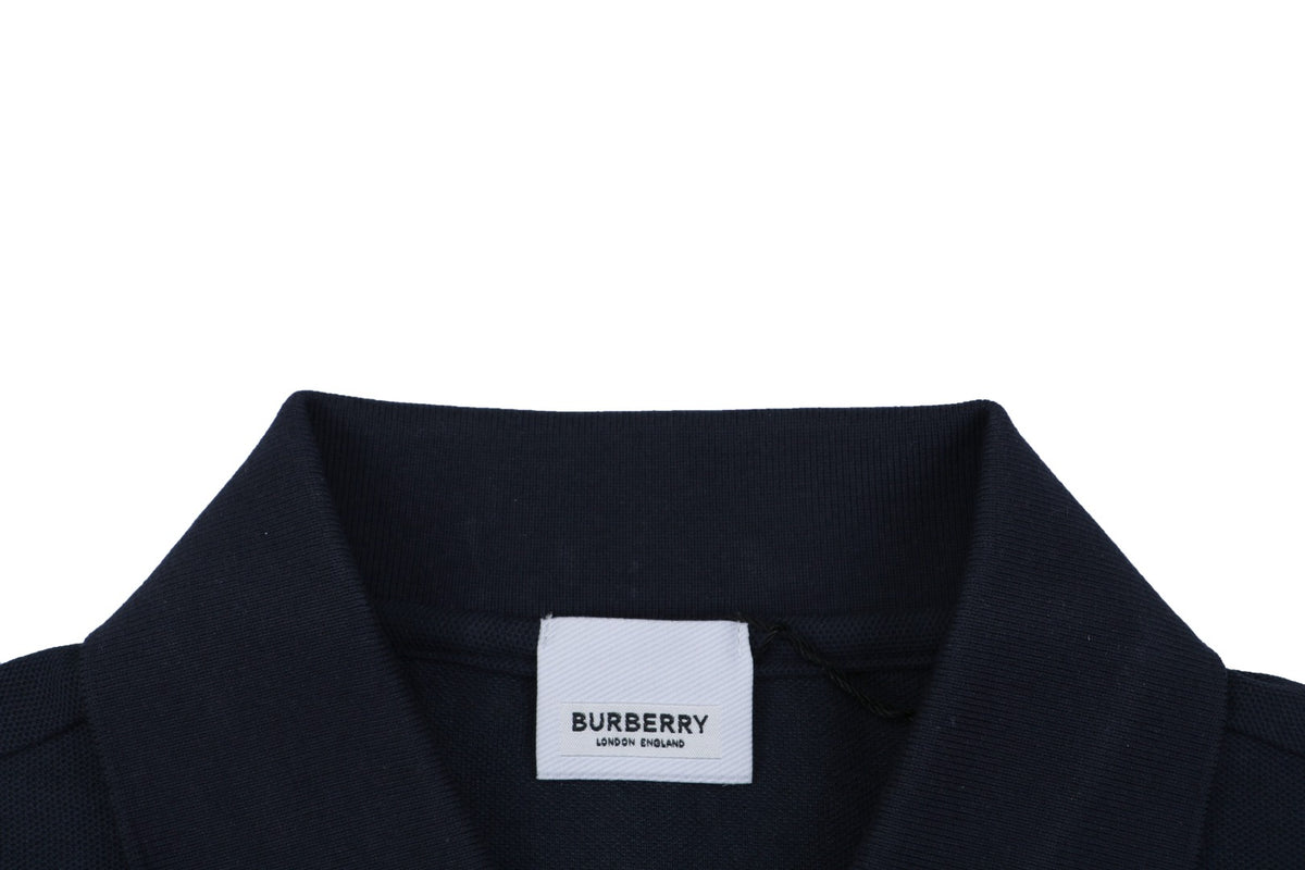 Burberry Mini BT Monogram Embroidered Polo Shirt – Navy