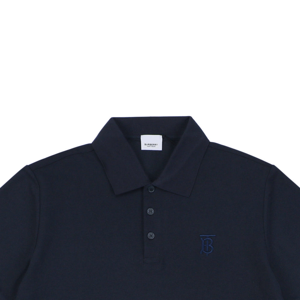 Burberry Mini BT Monogram Embroidered Polo Shirt – Navy