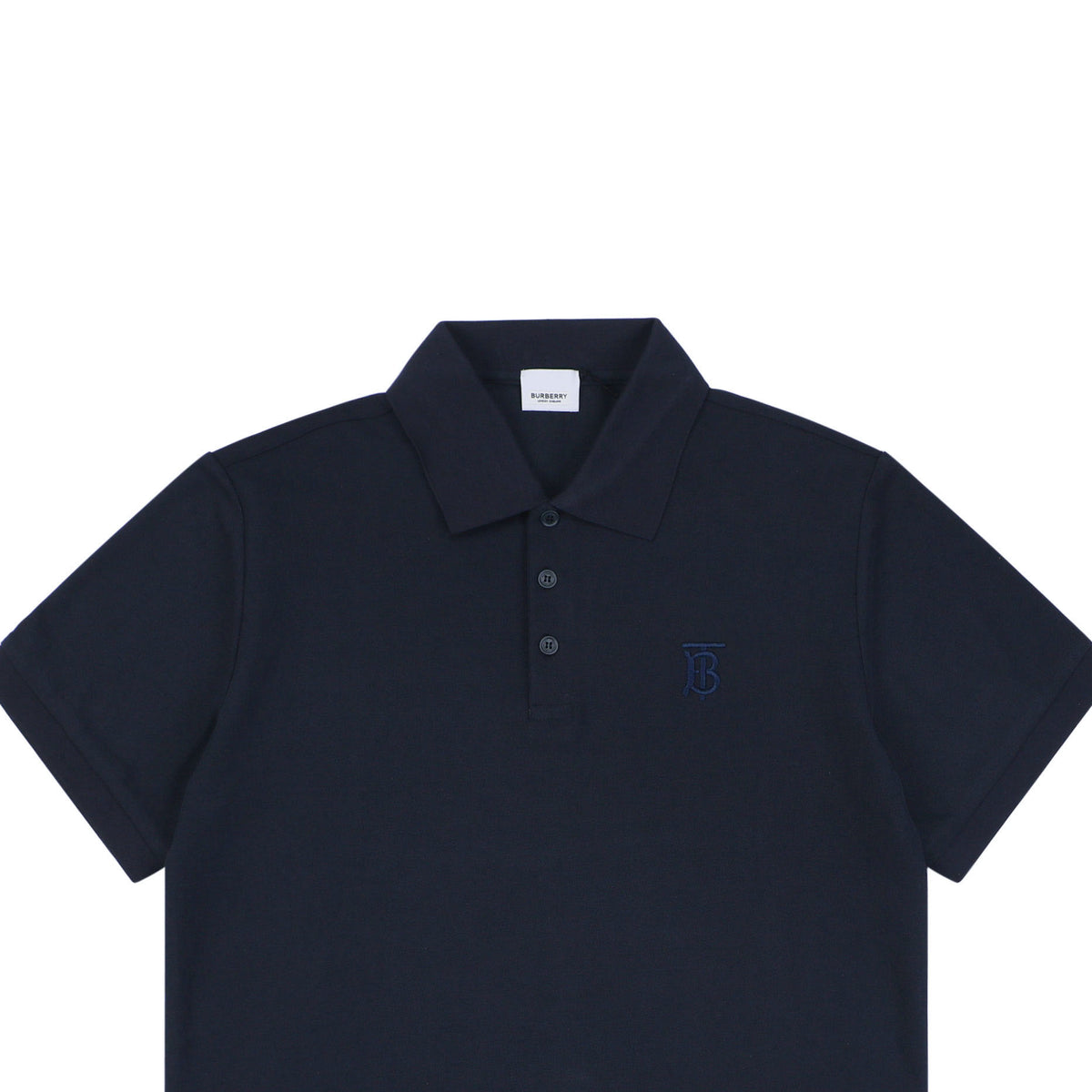 Burberry Mini BT Monogram Embroidered Polo Shirt – Navy