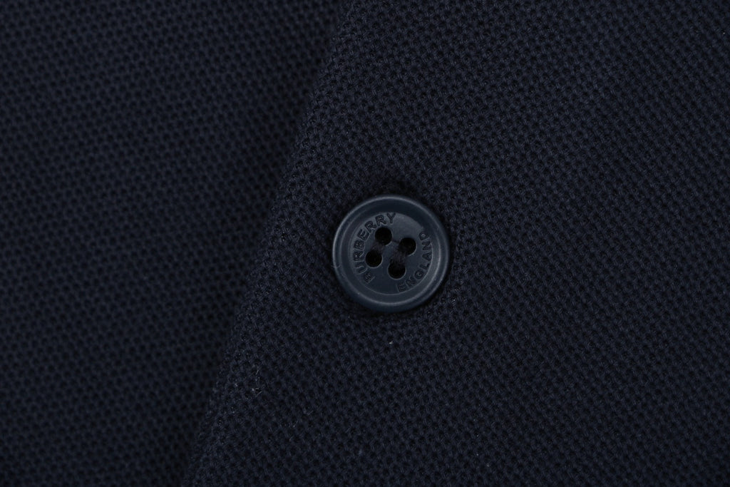 Burberry Mini BT Monogram Embroidered Polo Shirt – Navy