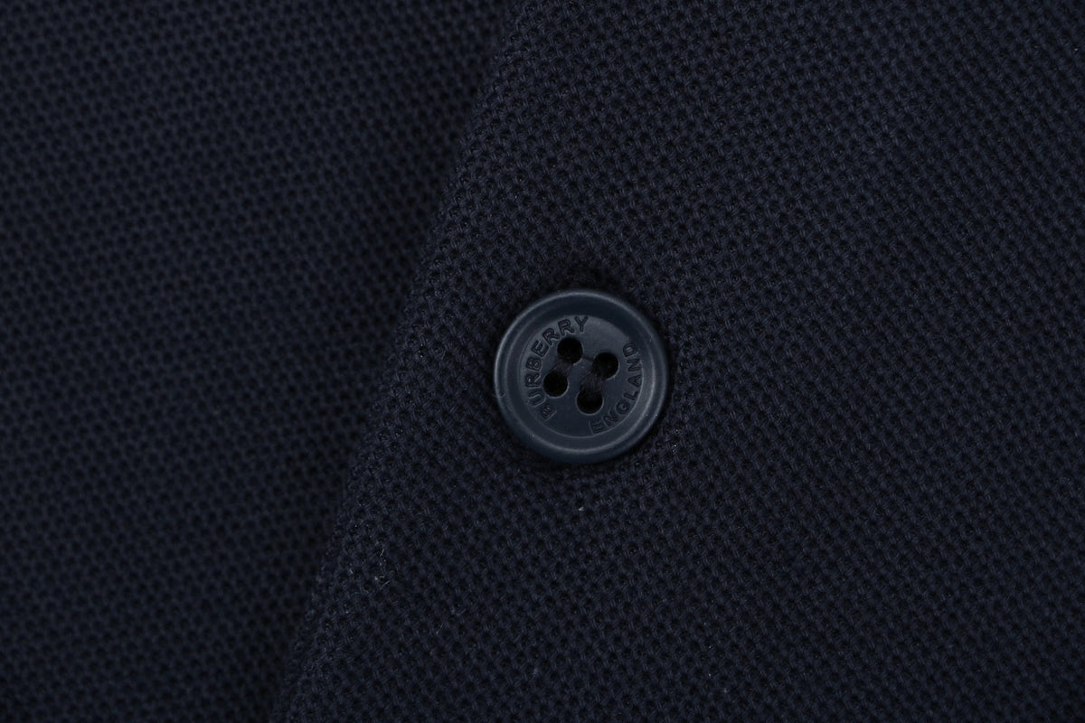 Burberry Mini BT Monogram Embroidered Polo Shirt – Navy