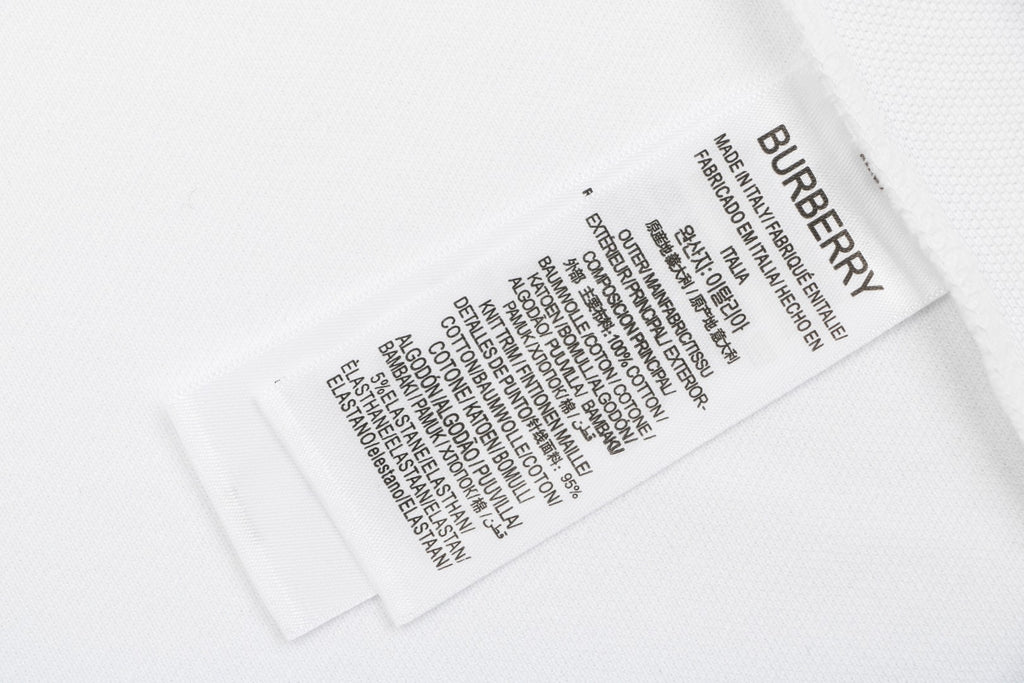 Burberry Mini BT Monogram Embroidered Polo Shirt – White