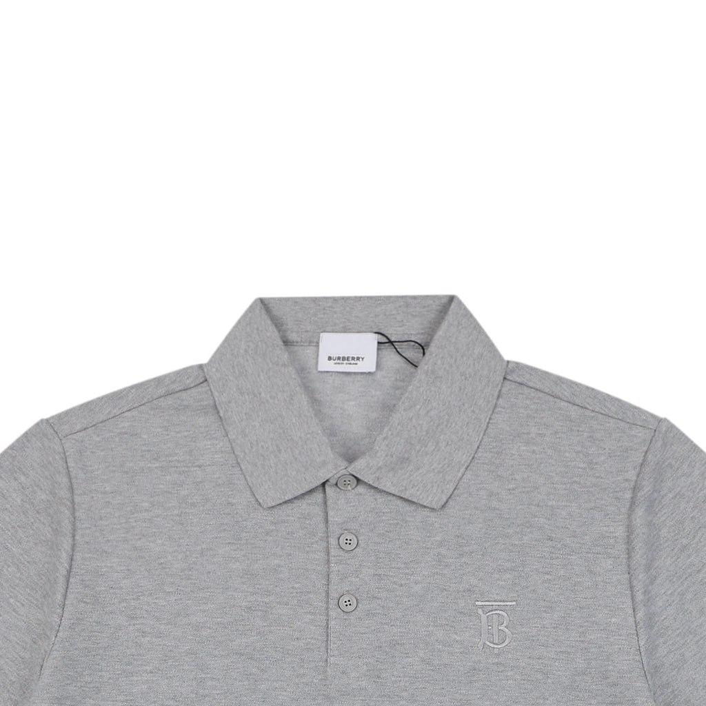 Burberry Mini BT Monogram Embroidered Polo Shirt – Grey