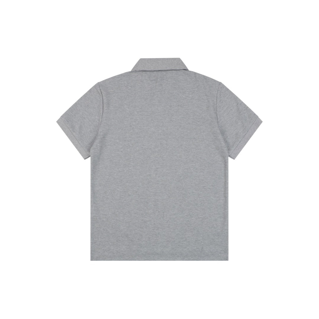 Burberry Mini BT Monogram Embroidered Polo Shirt – Grey