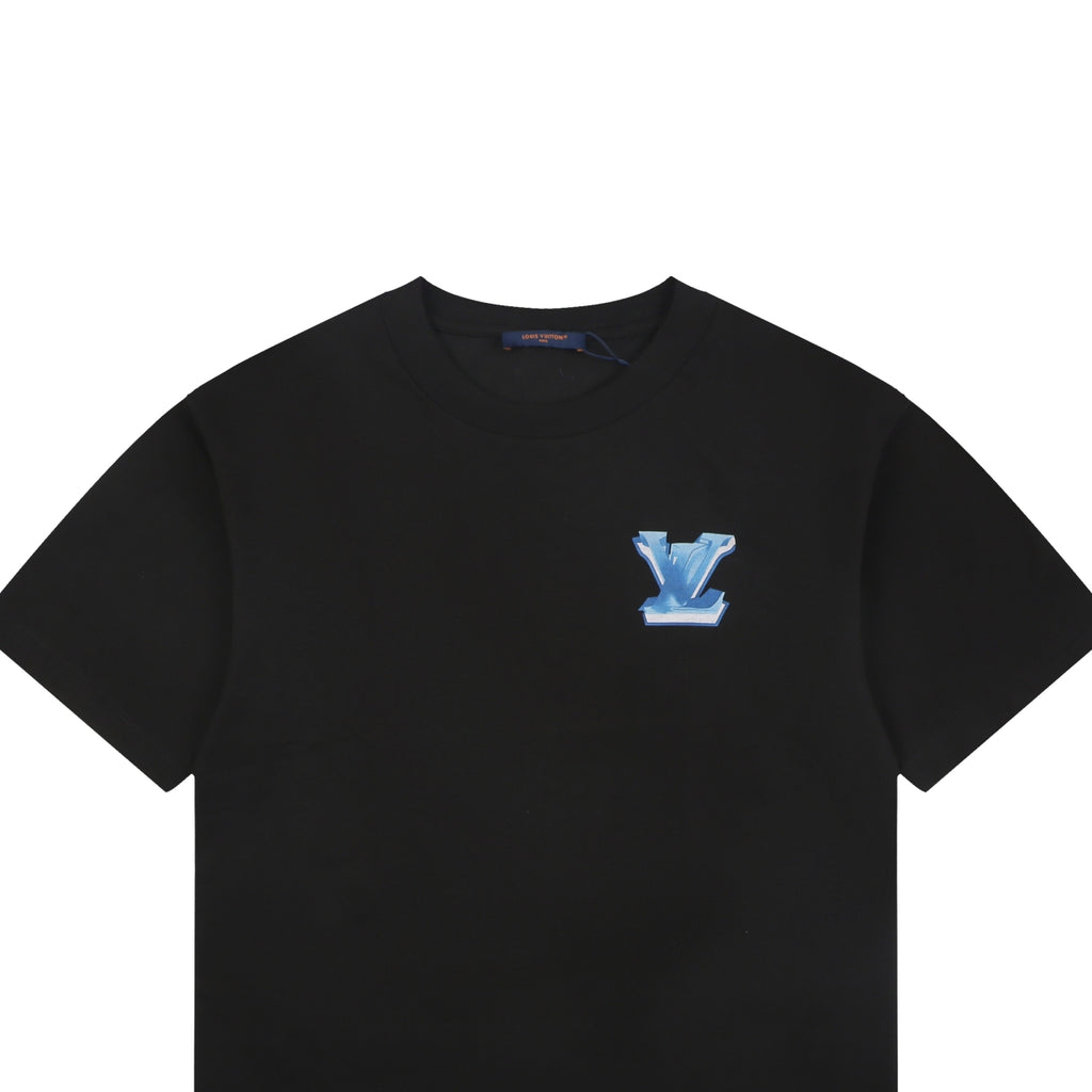 Louis Vuitton Ice Blue 3D Monogram Flower Print T-Shirt