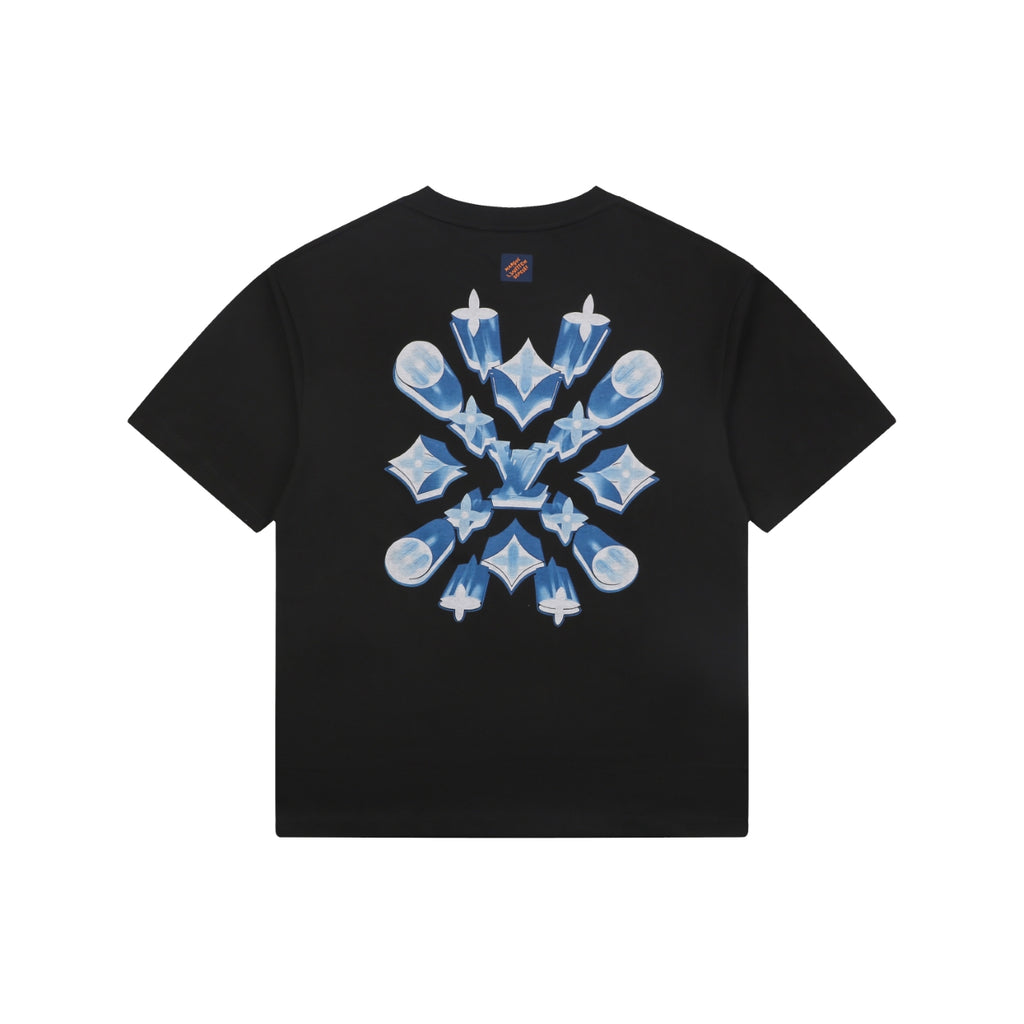 Louis Vuitton Ice Blue 3D Monogram Flower Print T-Shirt